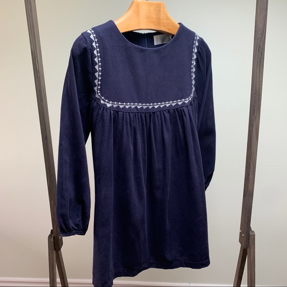 Baby Doll Smock Dress w/ Embroidered White Design - Picture 7 of 13